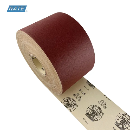 China Hot Sell Red Aluminum Oxide Abrasive Sandpaper Roll Manufactory