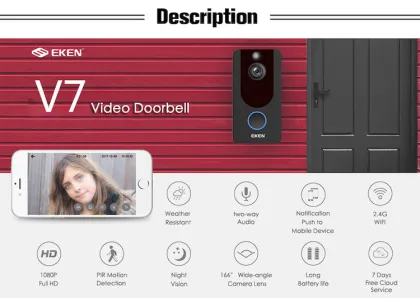 V7 Smart Home HD Doorbell Video Doorbell Camera