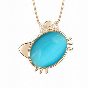 Collar necklace, made of cat's eye stone
