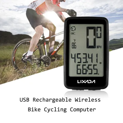 Lixada USB Rechargeable Wireless Bike Cycling Computer with Bicycle Speedometer Odometer Rainproof Bicycle Computer Stopwatch