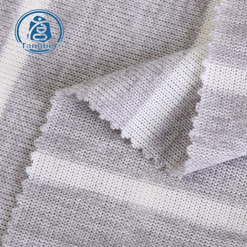 tissu tricoté polyester rayé coton pour pull