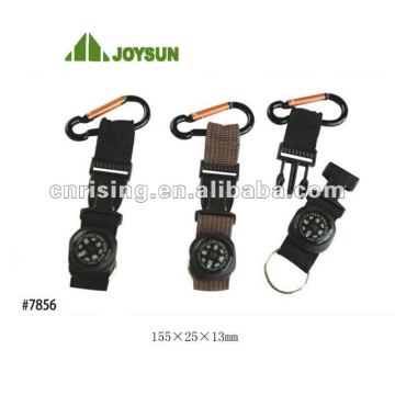 travel compass with carabiner and strap #7856