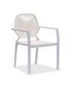 Peach Pe Rotan Wicker Aluminium Chair