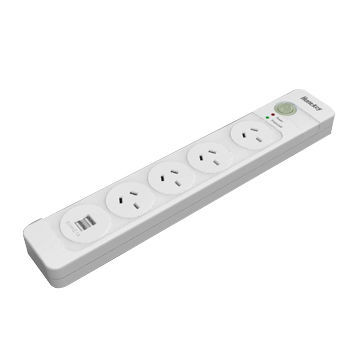 Australian Standard Power Strip with Two USB Ports and 210 Joules Surge Protection