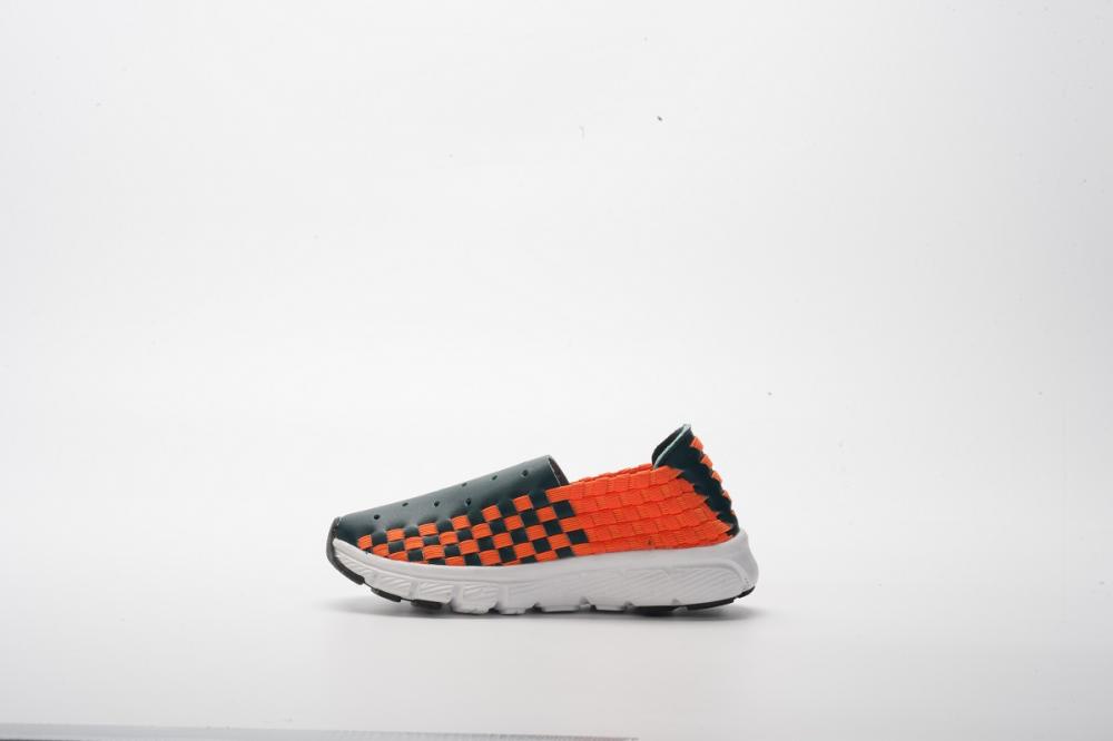 Orange Microfiber Woven Shoes