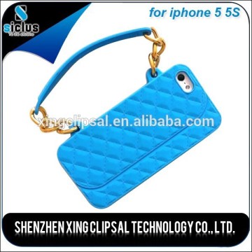 3D Chain Strap Handbag Silicon Cover case for Apple iPhone 5 5S