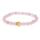 Handmade Rose Quartz Gold Crown Bracelet With 8mm Round Beads Women