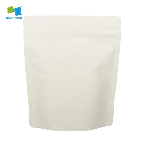 white fresh coffee packaging bags with valve