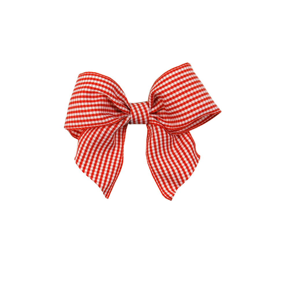 orange grid ribbon bow for hair accessory