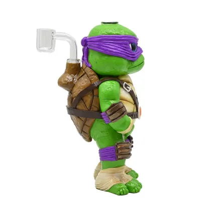 Colored Polymer Clay Glass Pipe,3D Cute Teenage Mutant Ninja Turtles Bong,Borosilicate Glass Bong,Glass Hookah,Glass Water Pipe