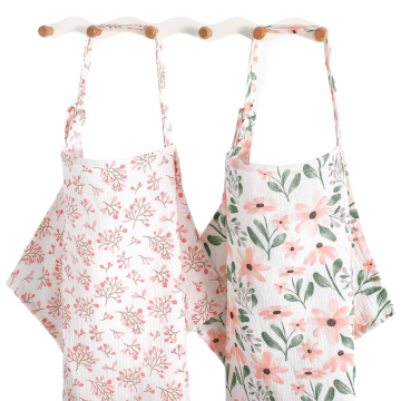 100% Cotton Muslin Nursing Cover - Soft Multi-Use Privacy Apron for Breastfeeding
