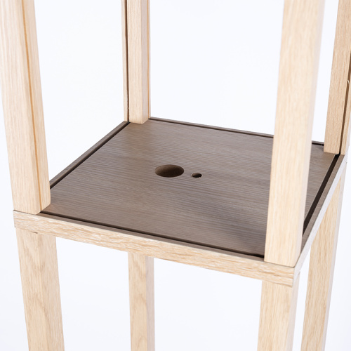 Elegant Wooden Display Shelf With Curved Edges