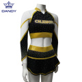 Custom cheerleading outfits gold cheer uniforms