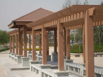 outdoor WPC pavilion and railing