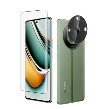 3D Curved Silk Full Cover Tempered Glass Screen Protector for Realme 11 Pro+ with Camera Lens Protector