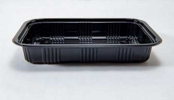 Rectangle Disposable Plastic Black Base Bento Box