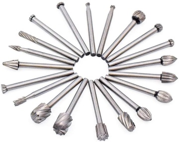 Vibratite 20pcs 1/8 "शंक HSS लकड़ी मिलिंग रोटरी फ़ाइल बूर सेट