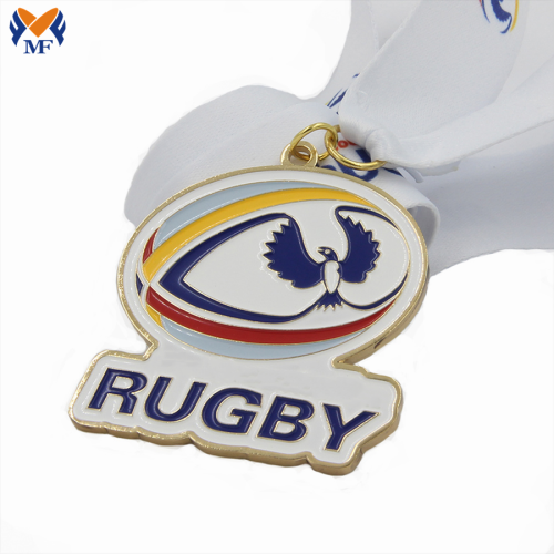 Medaglia di rugby di design in metallo sportivo personalizzato