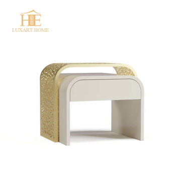 Modern Brown and White Leather Nightstands for Bedroom Furniture