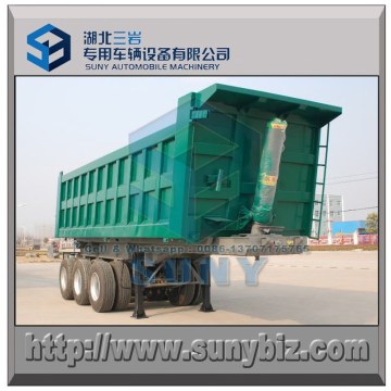 30 cbm 3 axle dumper trailer rectangular shape tipping box semi trailer