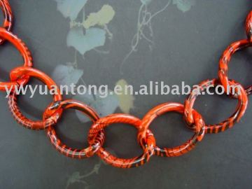 3.4-3.6mm red color with black line curb chain