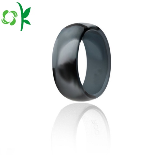 Mélange de couleur camouflage bague bague de mariage en silicone