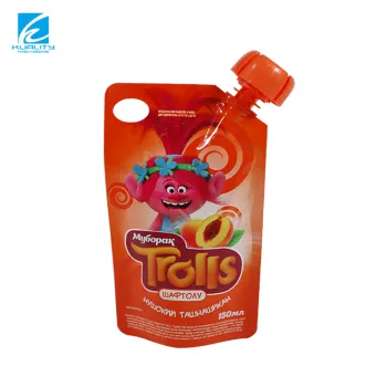 Custom Printed Eco-Friendly Standing Plastic Juice Packaging Bags