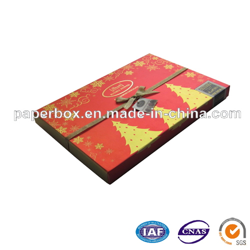 Christmas Chocolate Paper Gift Box with Gold Blister Tray Insert