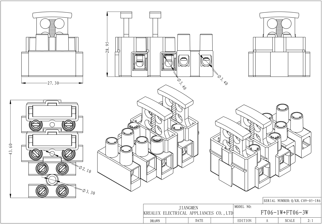 2 Holders Fused Terminal Blocks