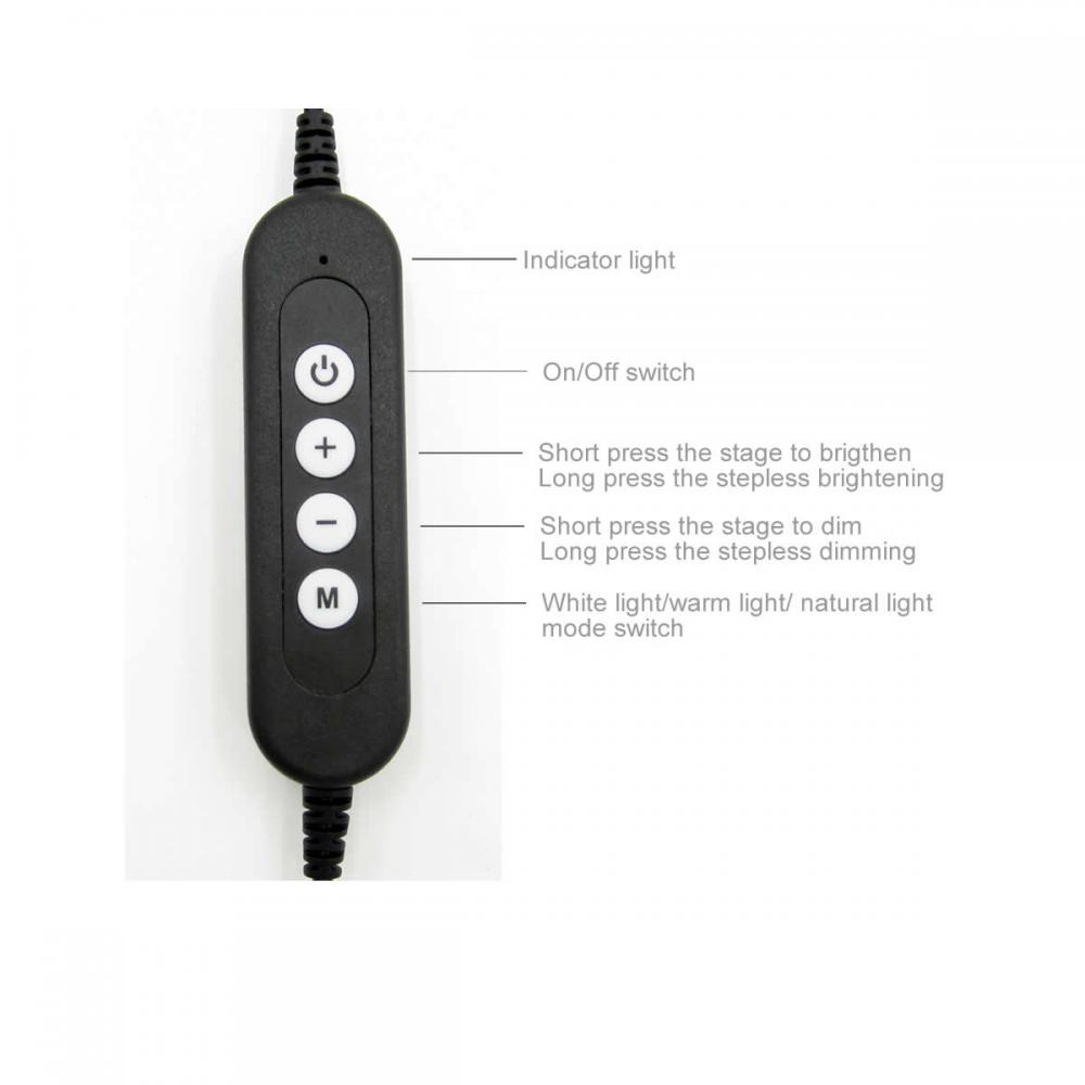 Black LED desk lamp with remote control