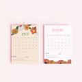 Aangepaste muurkalender met een bloementhema 12 maanden