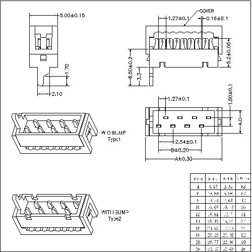 MFCS03 -XXAXX 1.27mm Micro Match Box Header IDC