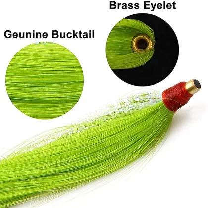 Bucktail Slide Teaser for Saltwater Fishing: Striped Bass, Flounder, Fluke