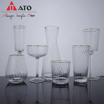 Crystal goblet glass red wine coupe glasses set