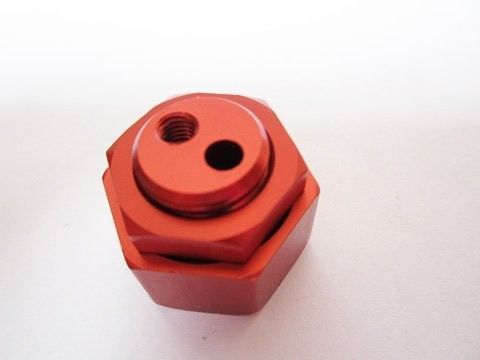 Custom Red Anodized Aluminum Union Nuts For Bolt And Nut Manufacturing