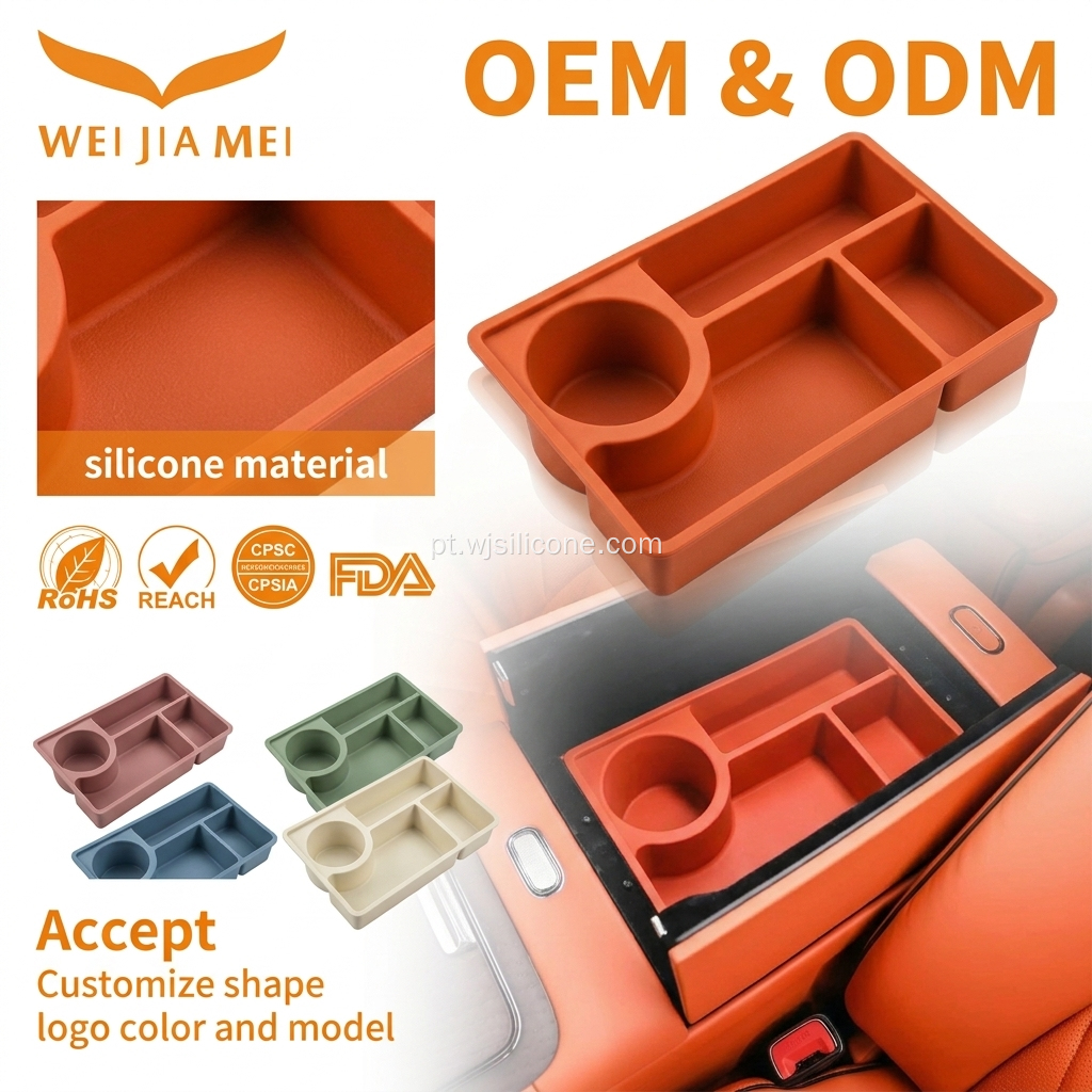 Caixa de armazenamento de silicone do console central para AITO M9