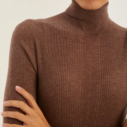 Ladies Fashion Custom Knitted Turtleneck Sweater