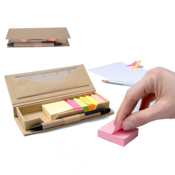 Custom Logo Paper Cute Planner: 2 Pack of Bright Colored Sticky Notes with Pen and Ruler - Perfect for School and Office Use