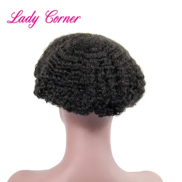 Black mens remy human india hair replacement thin skin men topper human hair