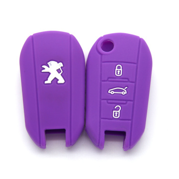 Silicone car key fob case for peugeot 3008