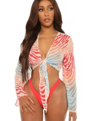 Swimsuit Bikini three piece mesh swimsuit