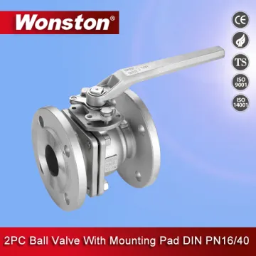 2PC Flanged Ball Valve with Mounting Pad Pn16/40