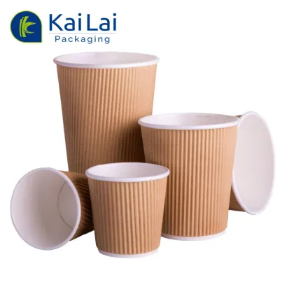 Wholesale Recyclable Disposable Paper Coffee Cups for Hot Drinks
