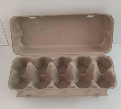 Yellow dry-pressed egg carton