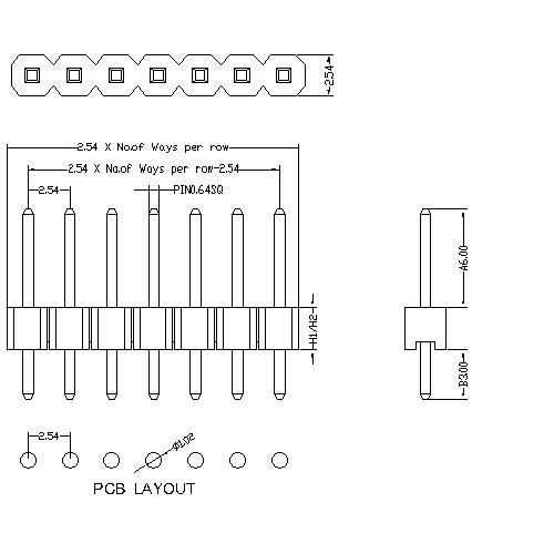 2.54 mm Pin Header Single Row Straight Type PHES01-XXS