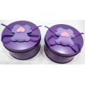 Purple Round Tin with Bear decoration