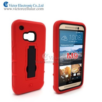 Mobile Phone Accessories TPU+PC Combo Hard Bck Cover Case with Kickstand Phone Case for HTC M9 Smartphone