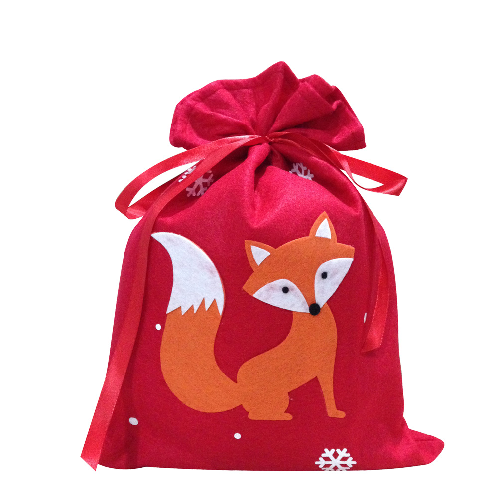 Fox Pattern Red Christmas Sack