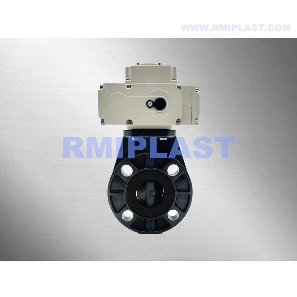 كهربائي Actusted PP Butterfly Valve DIN PN10