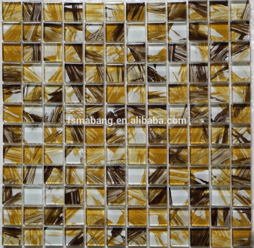 MBS2011 Hand Painted Texture Bamboo Mosaic Glass Wall Tile